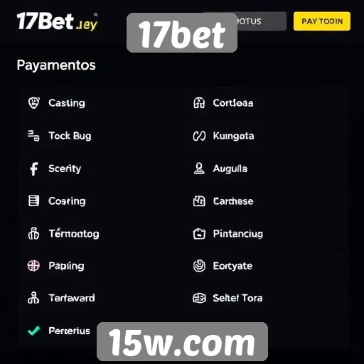 Métodos de pagamento aceitos na 17bet